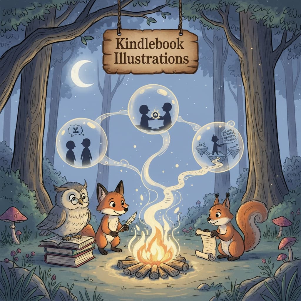 Cinematic dialogue illustration