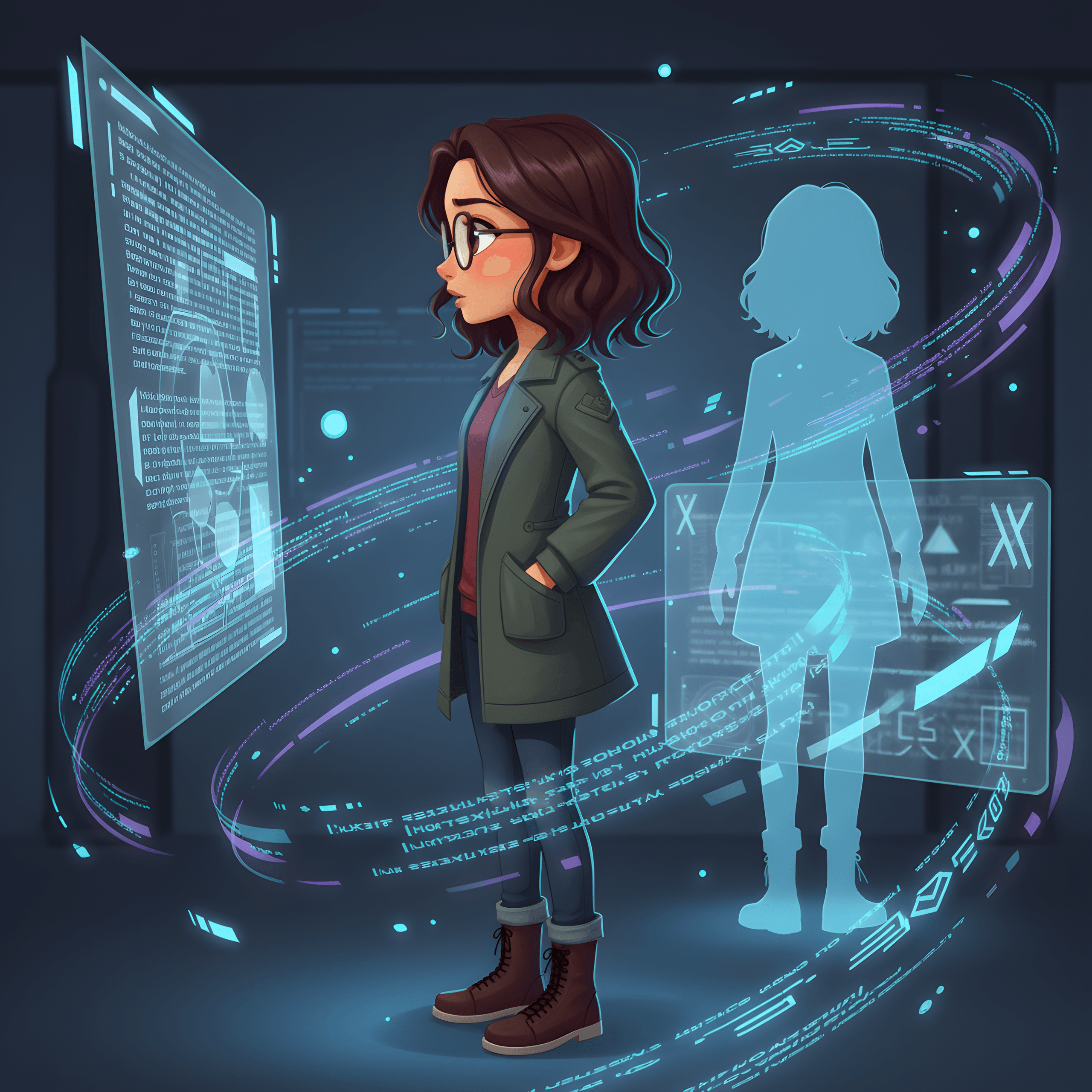 Complete book illustration example featuring Aria Fenwick character in a children's book scene